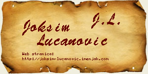 Joksim Lučanović vizit kartica
